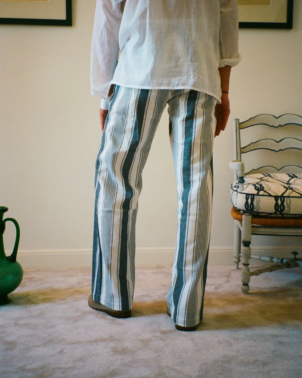 Erevan Capon Rayures Navy pantalon rayé été