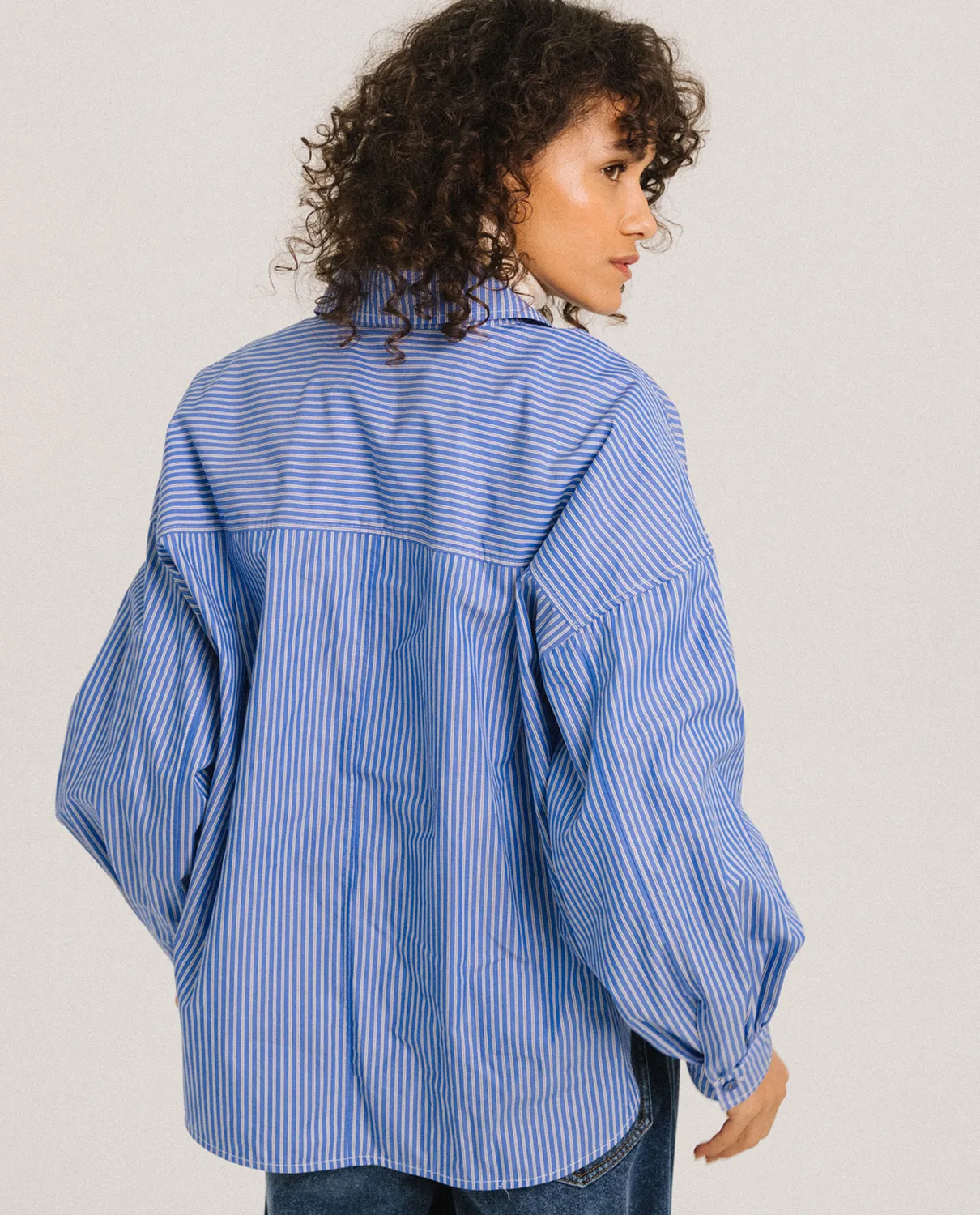 Tinsels Fama chemise Kate coton rayé boxy
