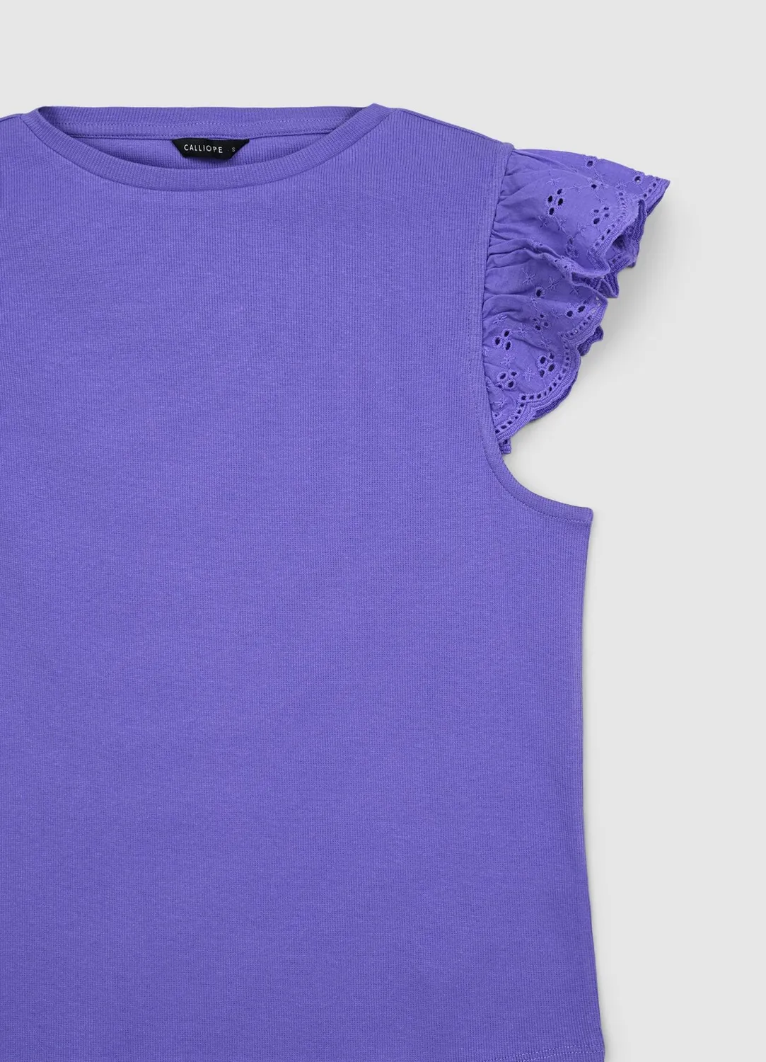 Calliope t-shirt côtelé volants femme coton