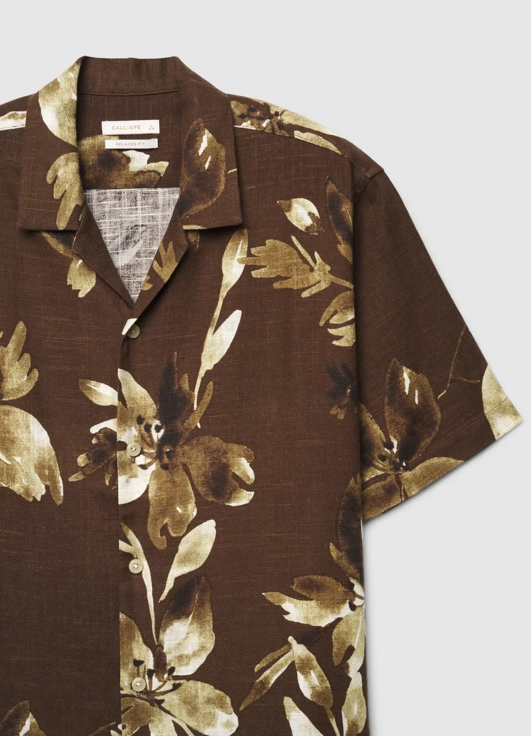 Calliope chemise homme fleurs lin manches courtes