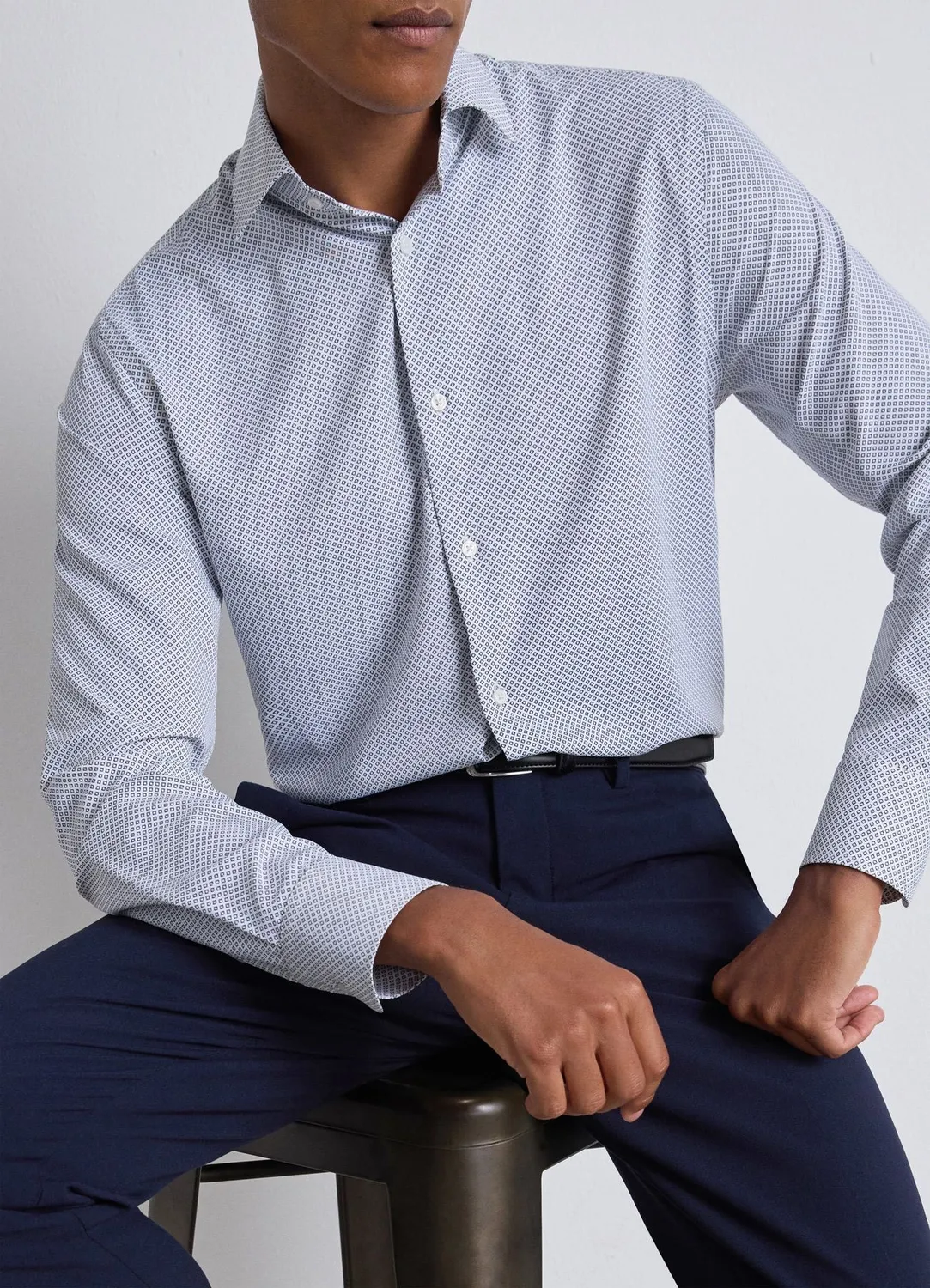 Calliope chemise slim homme micro-motif manches longues