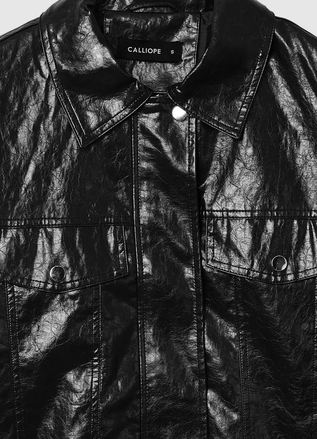Calliope blouson effet cuir femme poches à rabat