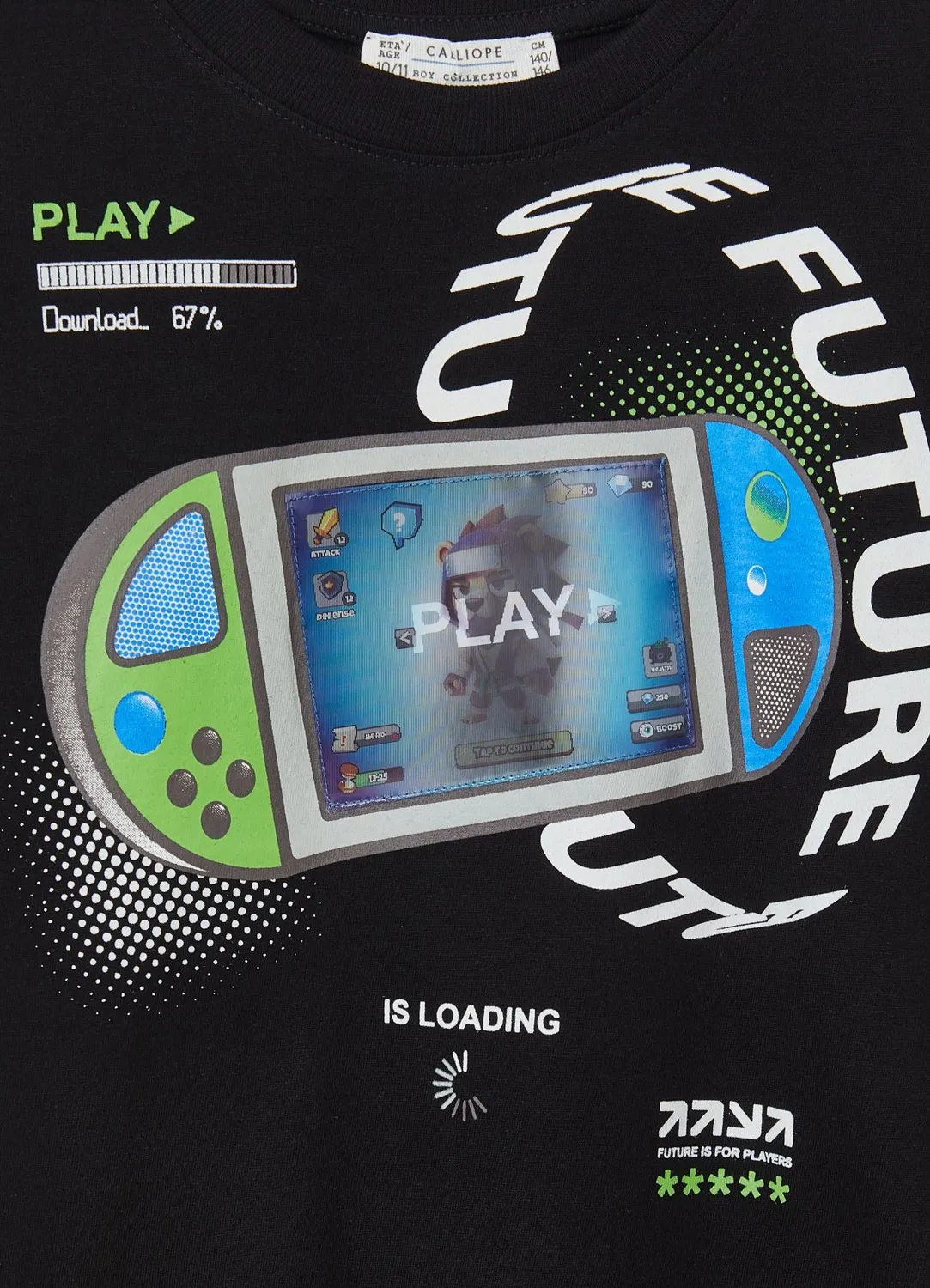 Calliope t-shirt garçon oversize gaming imprimé