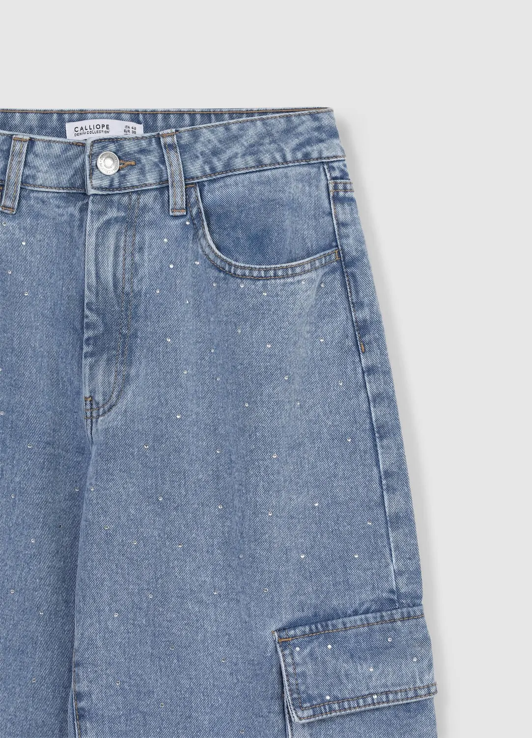 Calliope jean cargo femme regular à strass