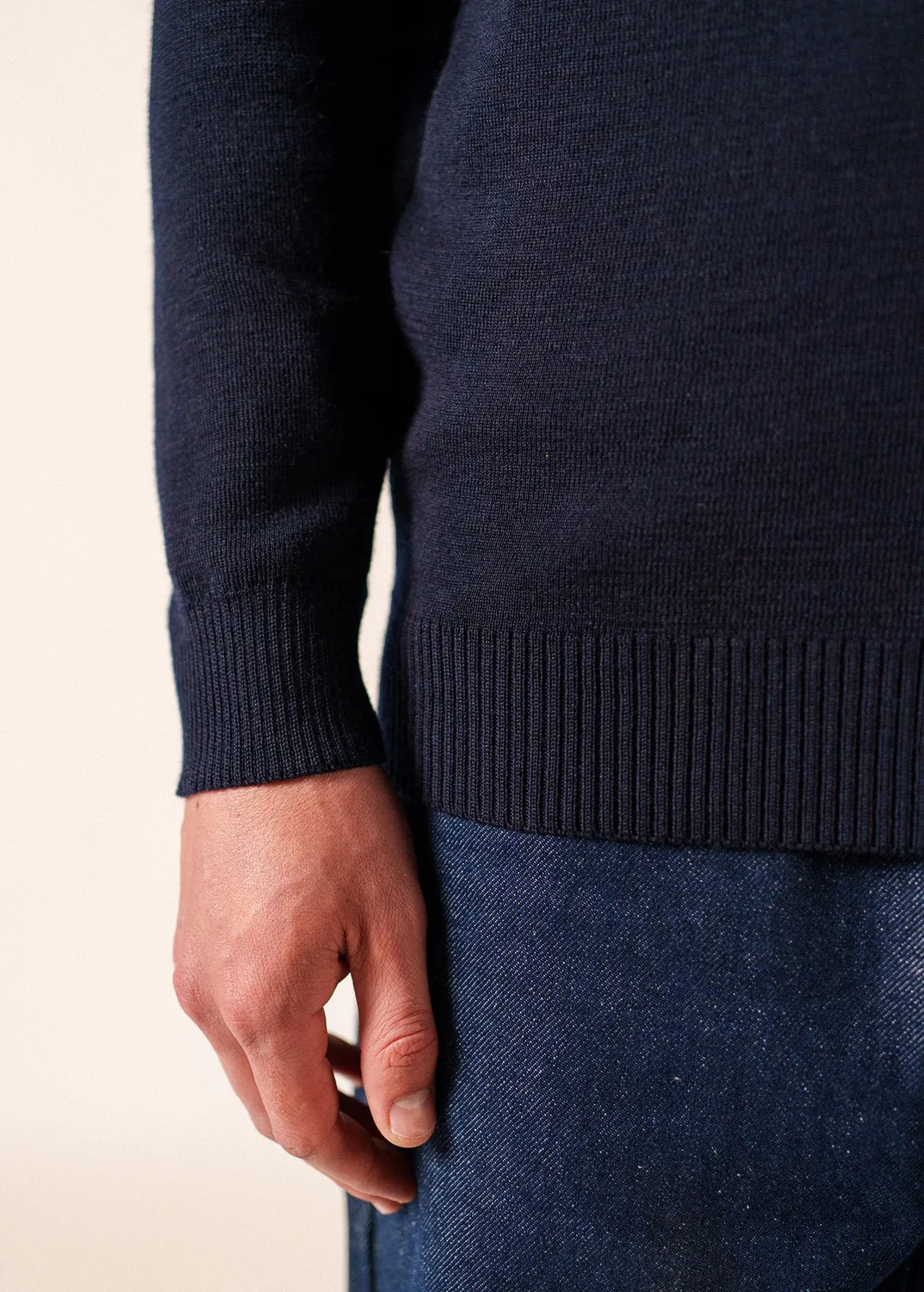 Saint James Dinan Bicolore pull marin marine/ecru laine