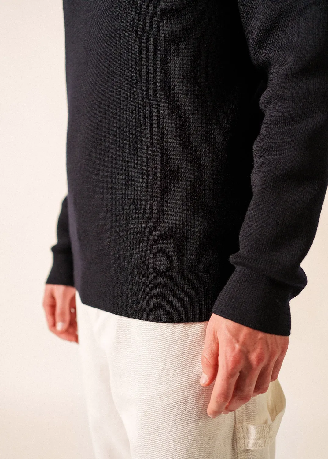 Saint James Locronan pull navy pure laine vierge