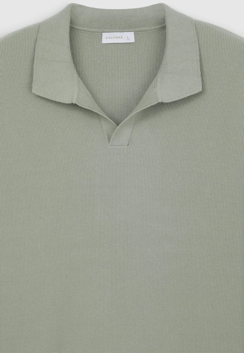 Calliope pull col chemise homme coton uni