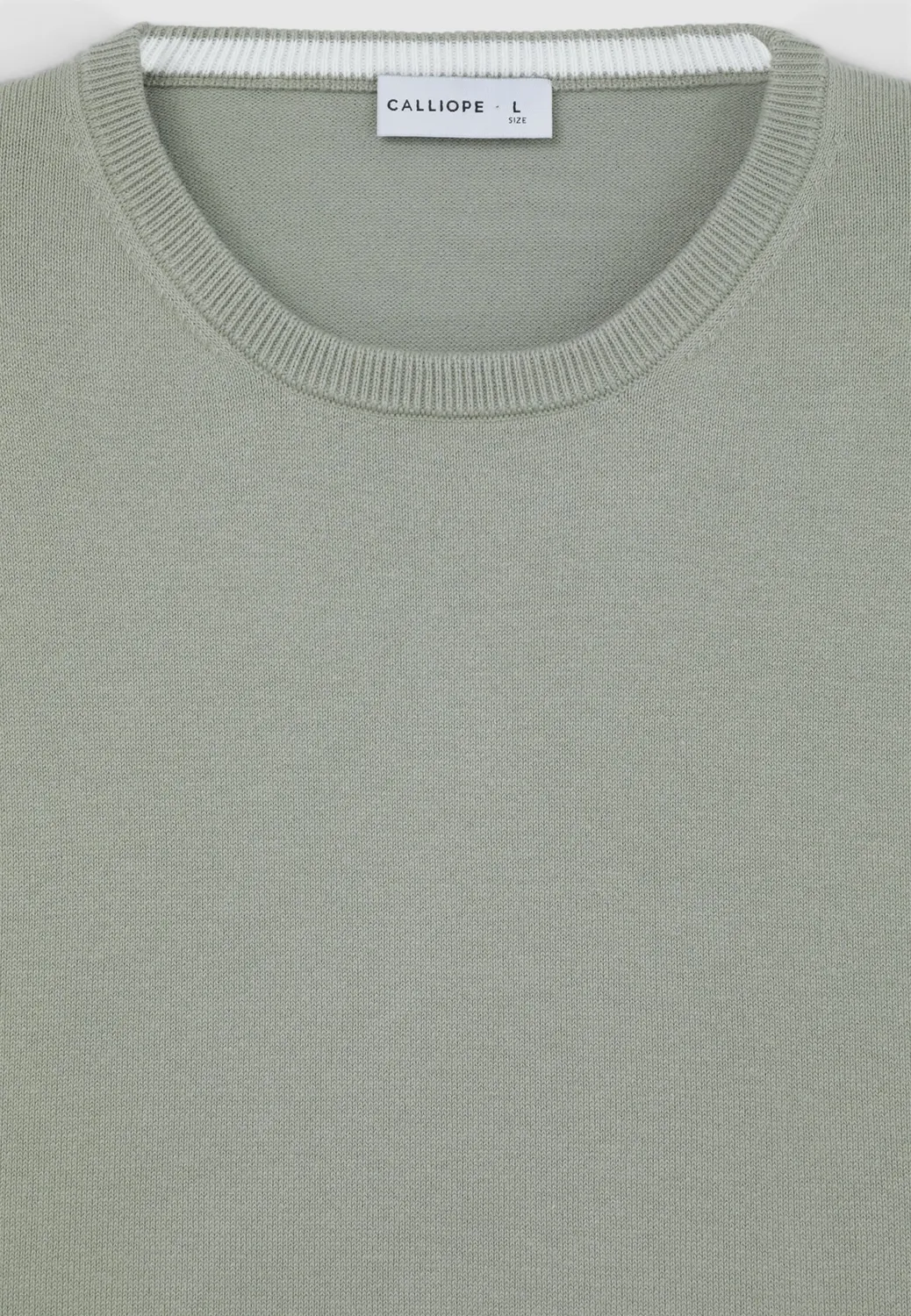 Calliope girocollo pull homme coton uni manches longues