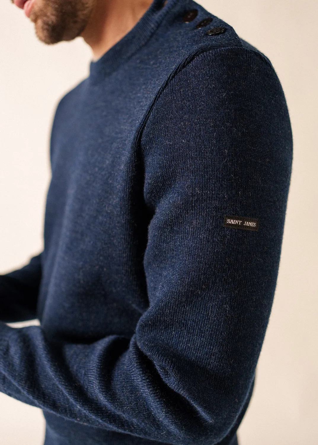 Saint James Cancale pull marin bleu chine laine