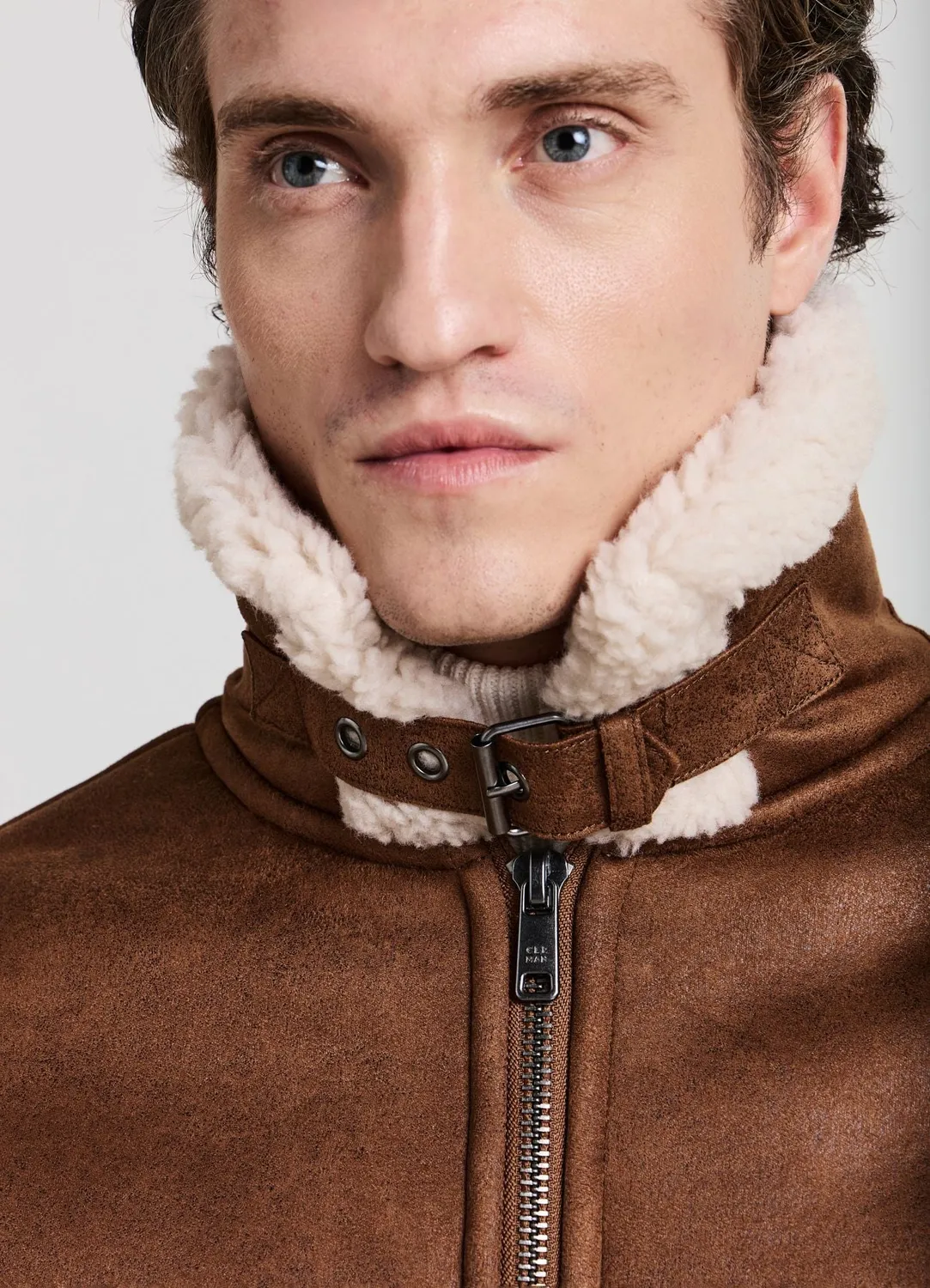 Calliope Blouson simili-mouton homme col bouclé