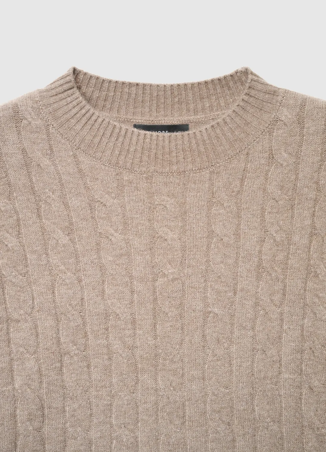 Calliope pull crop torsade femme col rond manches longues
