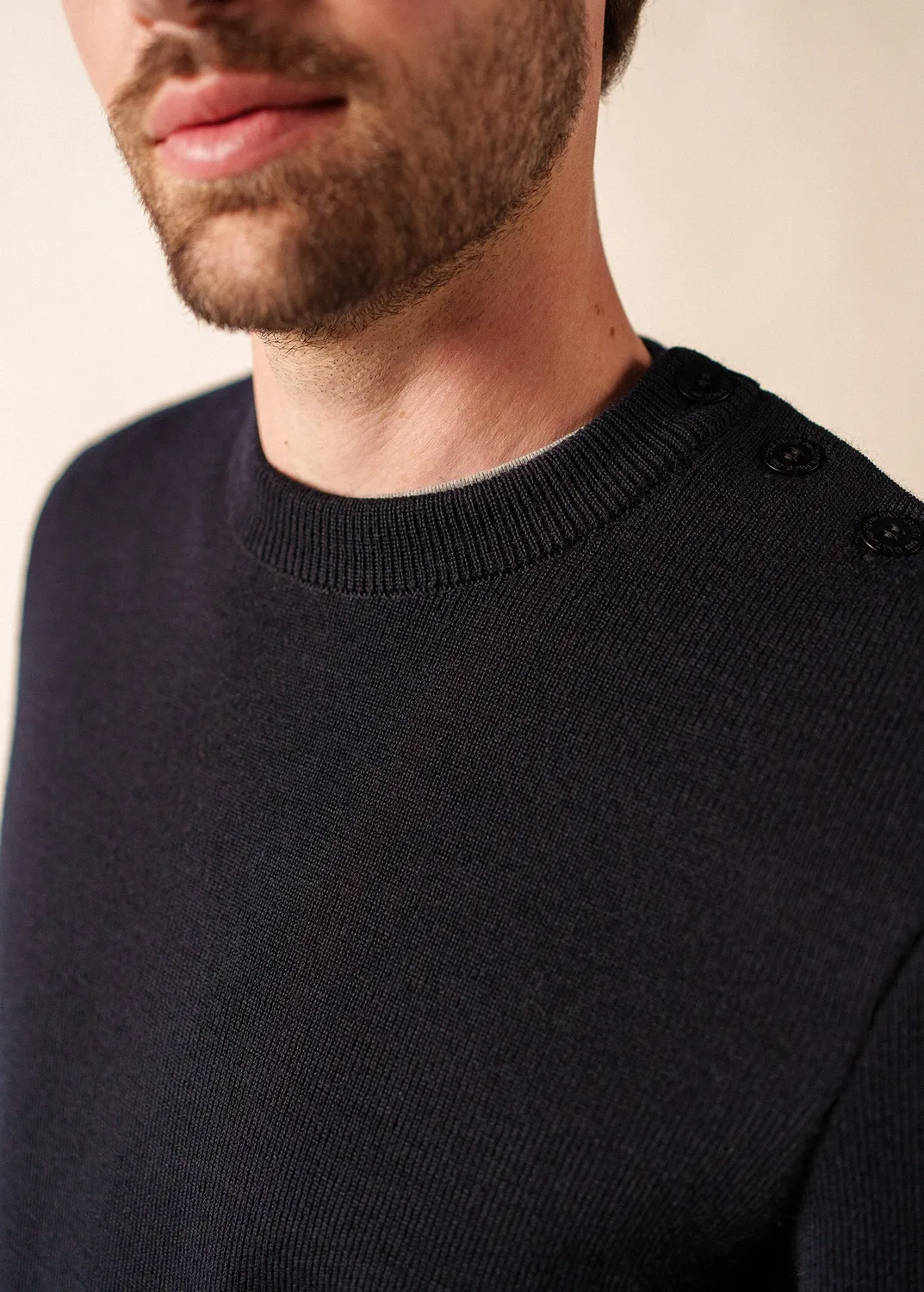 Saint James Cancale pull marin navy 100% laine