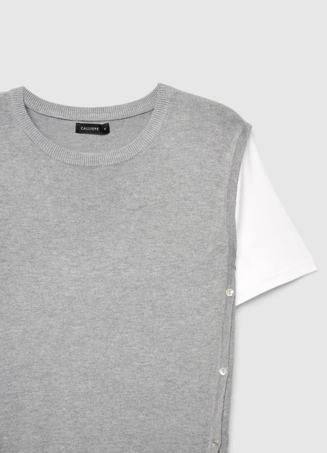 Calliope t-shirt femme effet layering à boutons