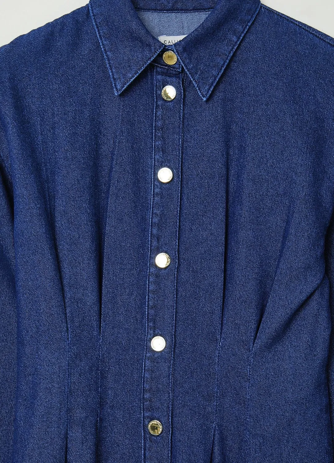 Calliope robe denim femme boutons pinces XS