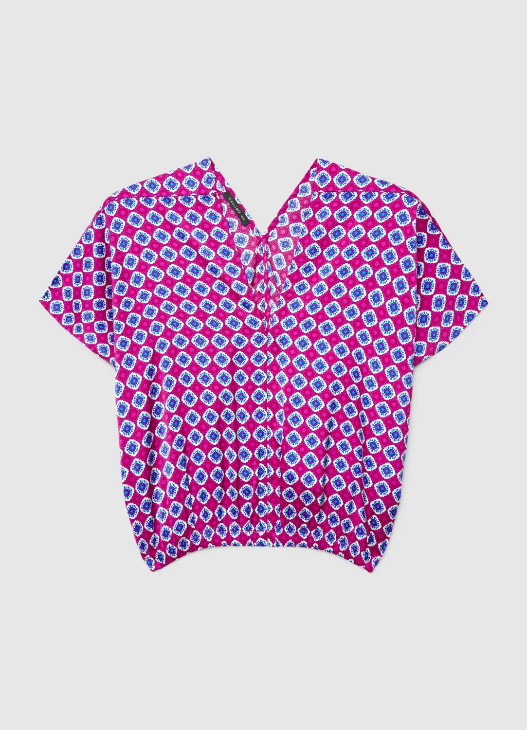 Calliope Chemise Kimono Satinée Motif Femme Col V