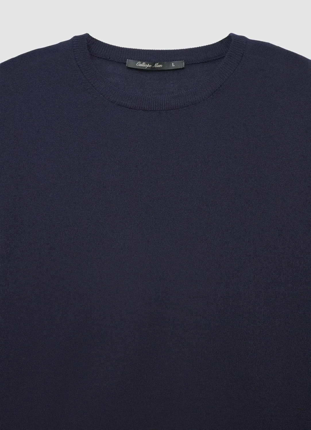 Calliope pull homme col rond uni laine regular