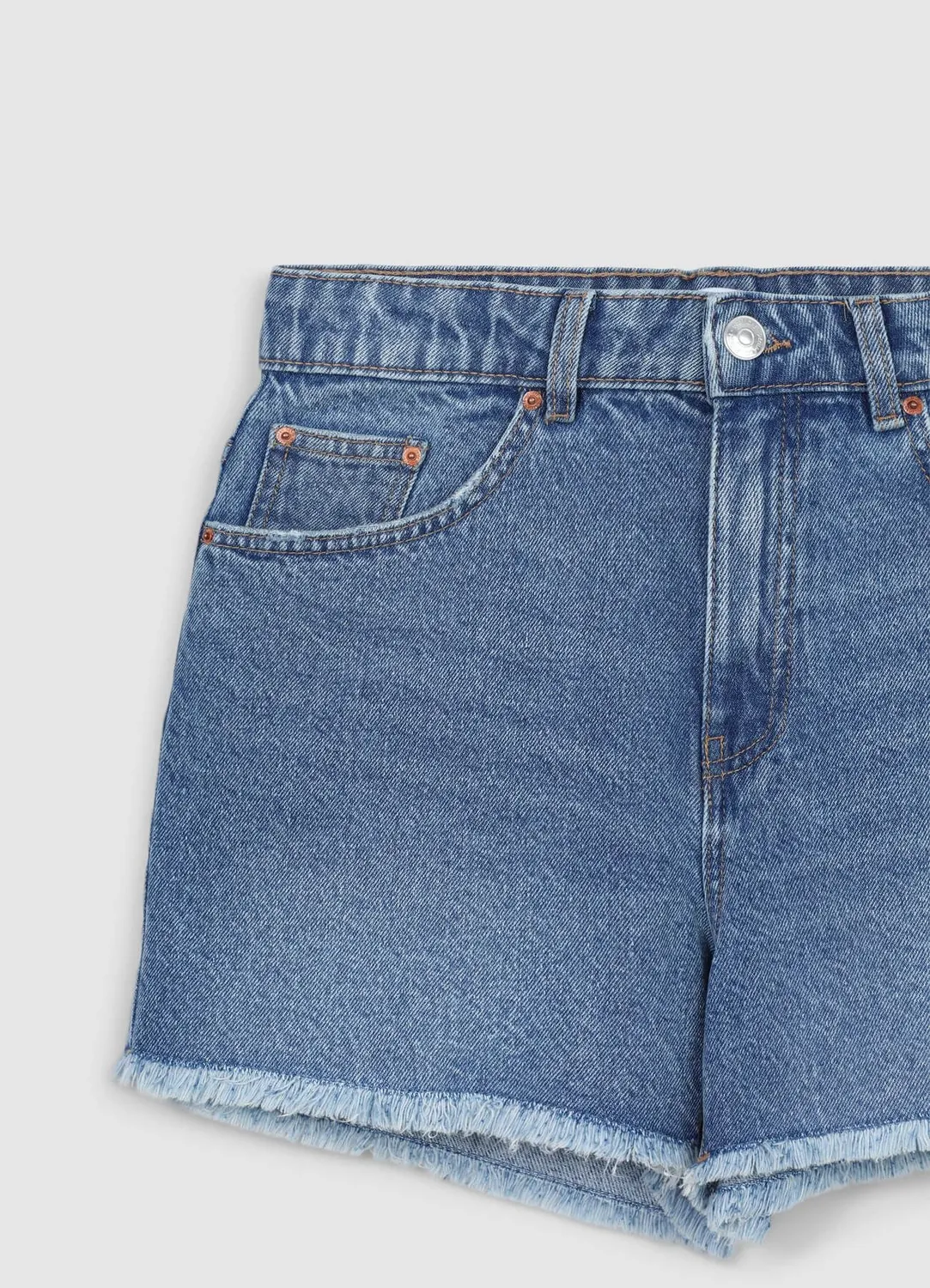 Calliope short mom femme denim effiloché