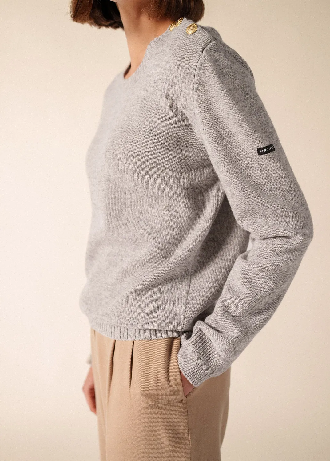 Saint James Talmine pull gris femme 100% laine