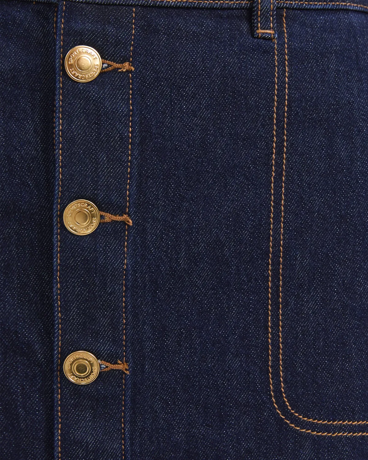 Sportscraft Peyton Denim jupe midi indigo