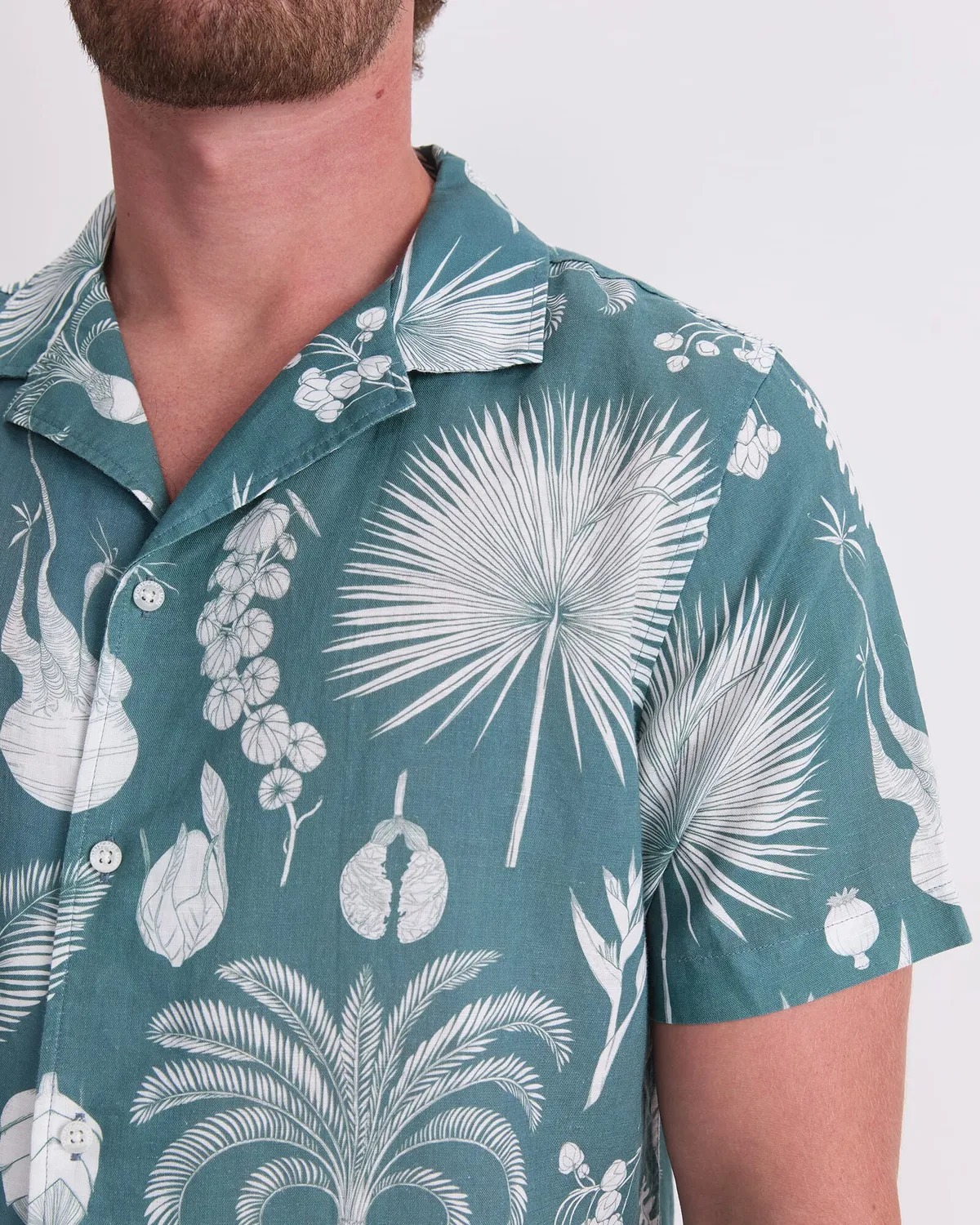 Sportscraft Silas chemise homme resort lin-coton floral