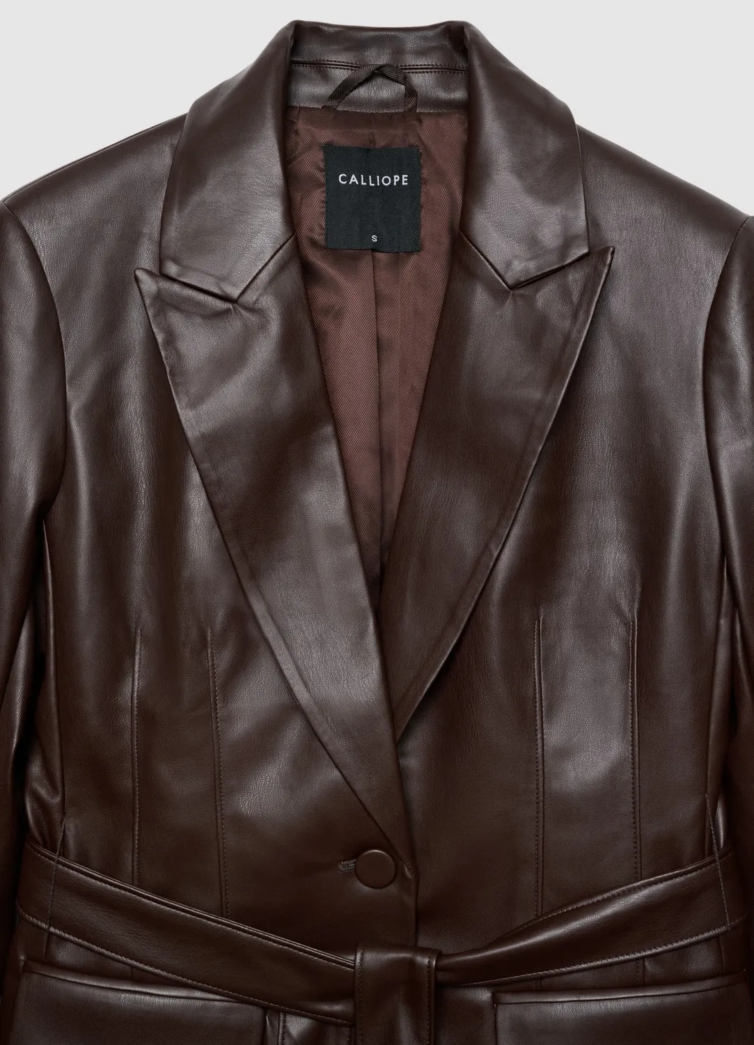 Calliope veste effet cuir ceinture femme blazer