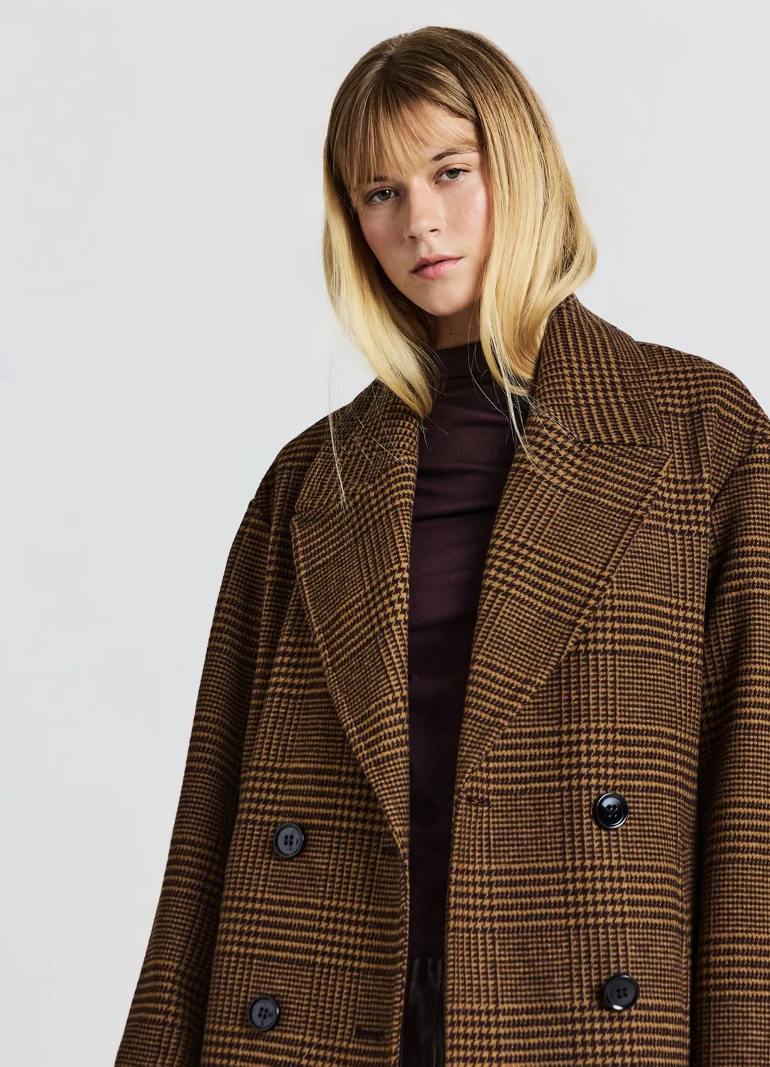 Calliope Carreaux manteau femme croisé