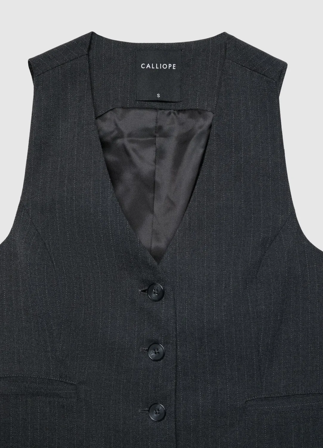 Calliope gilet tailleur à rayures femme boutons
