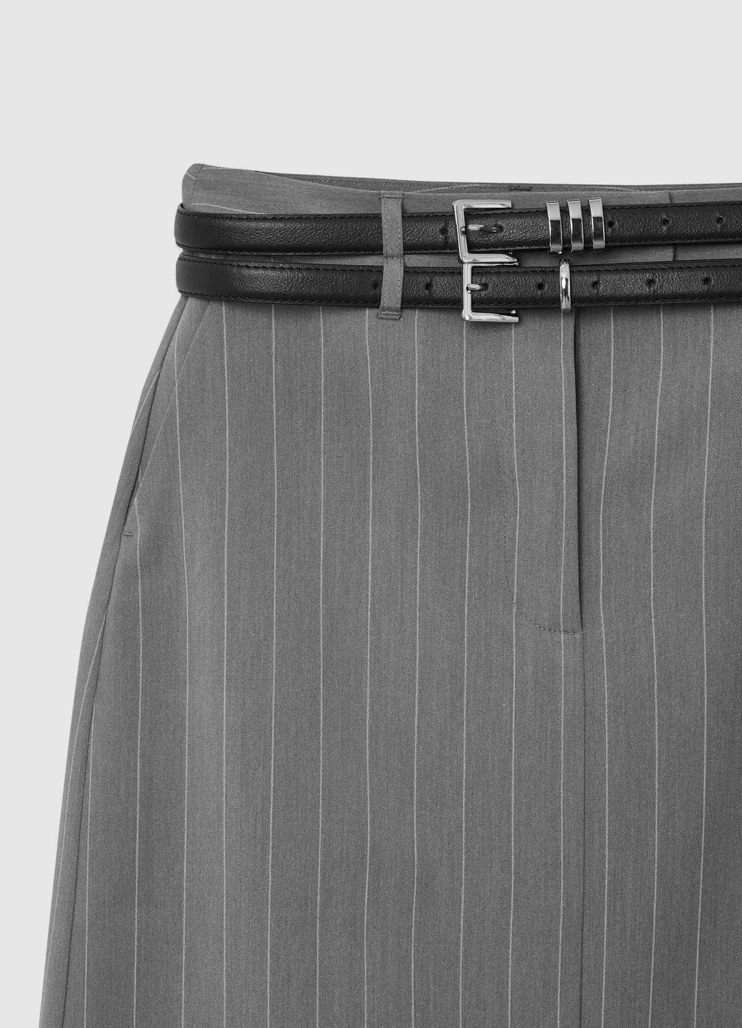 Calliope jupe longue fendue rayée femme bureau