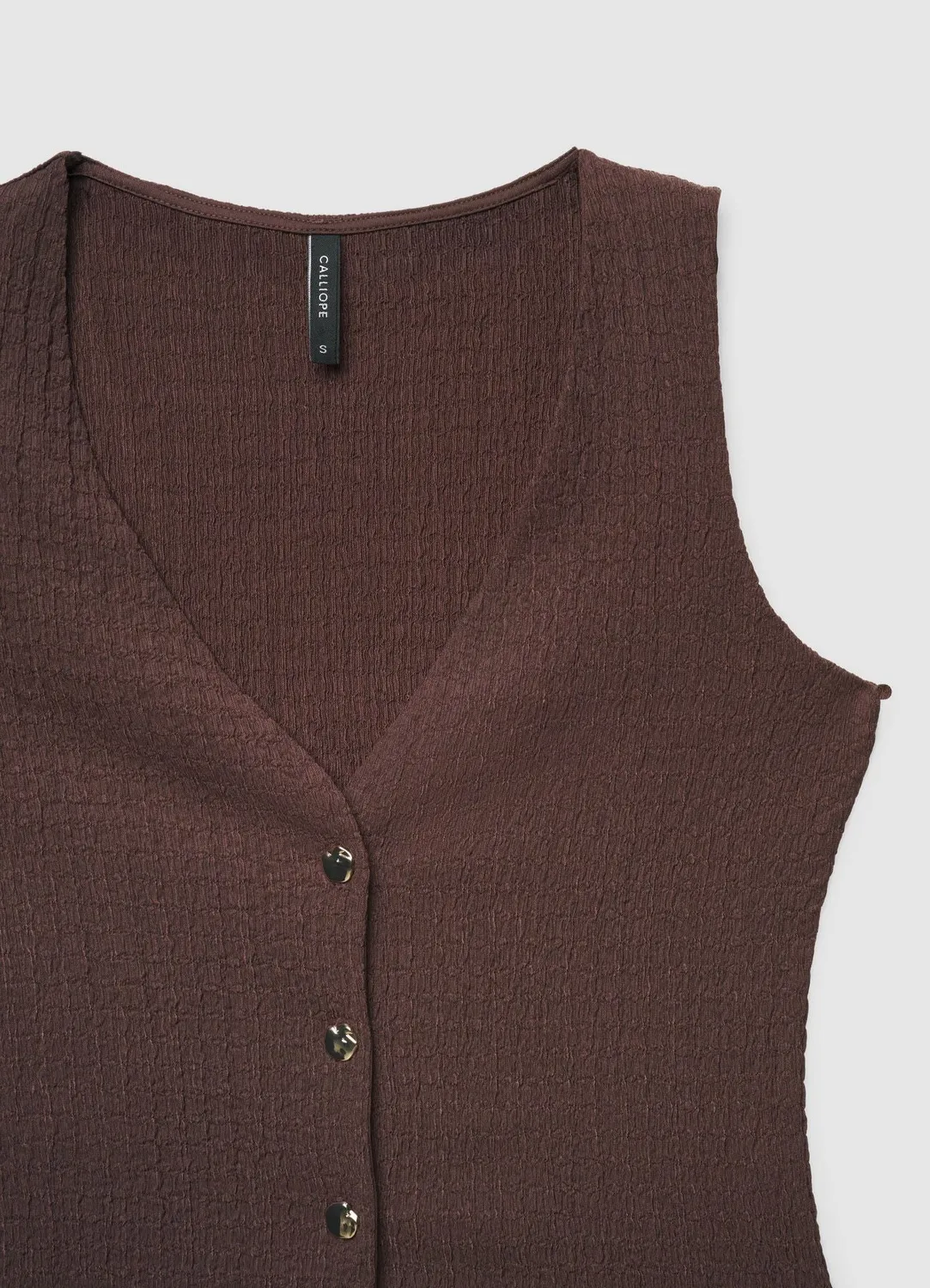 Calliope gilet col V boutonné femme XS texturé