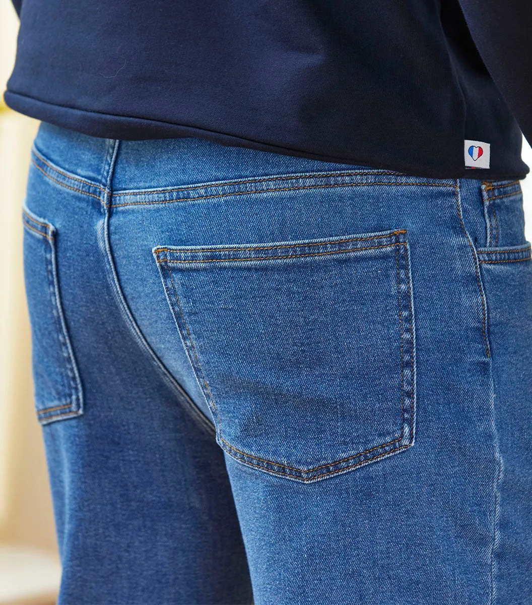 Cocorico jean large homme bleu clair coton
