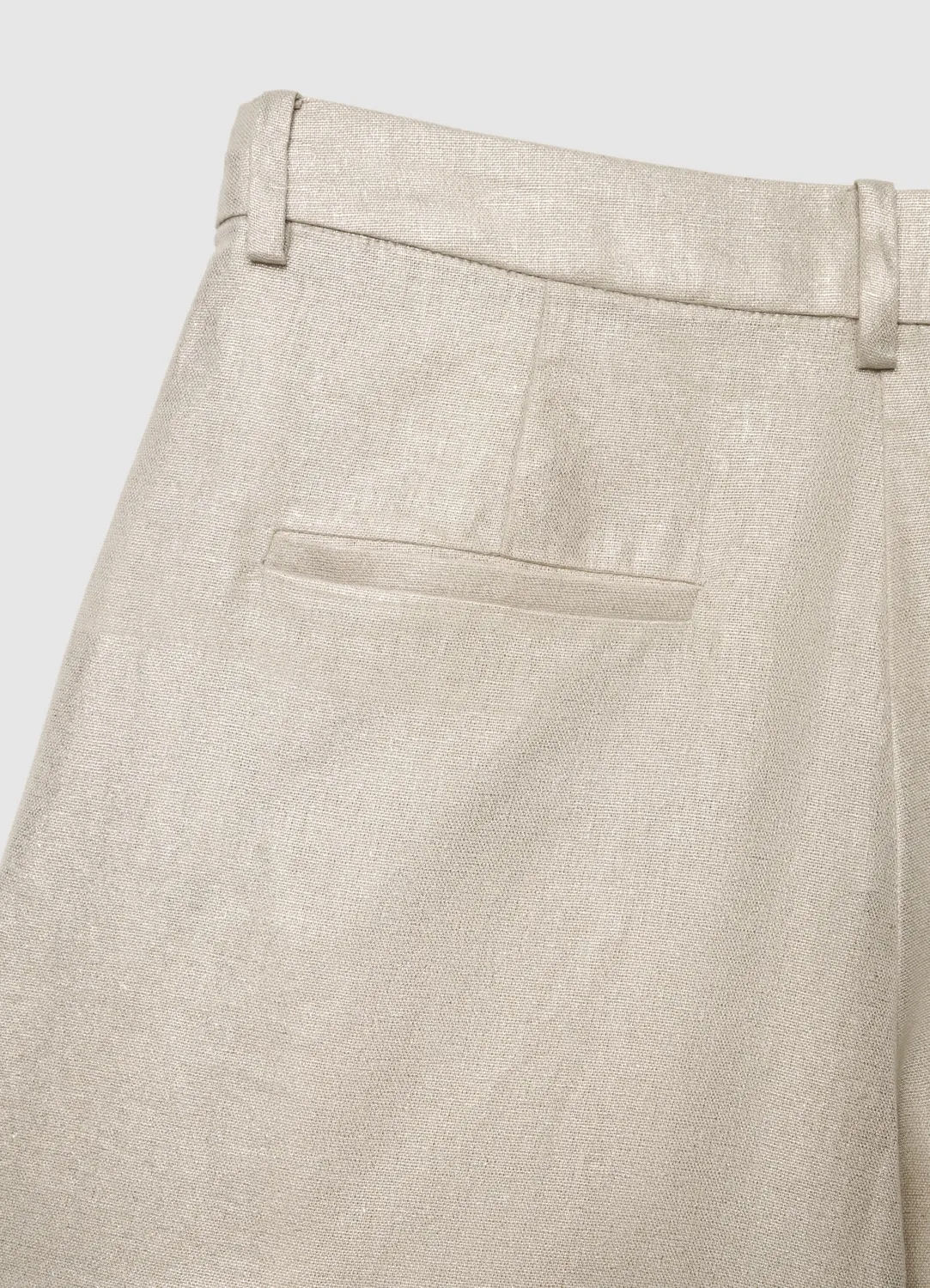 Calliope short tailleur femme lin mélangé taille haute uni
