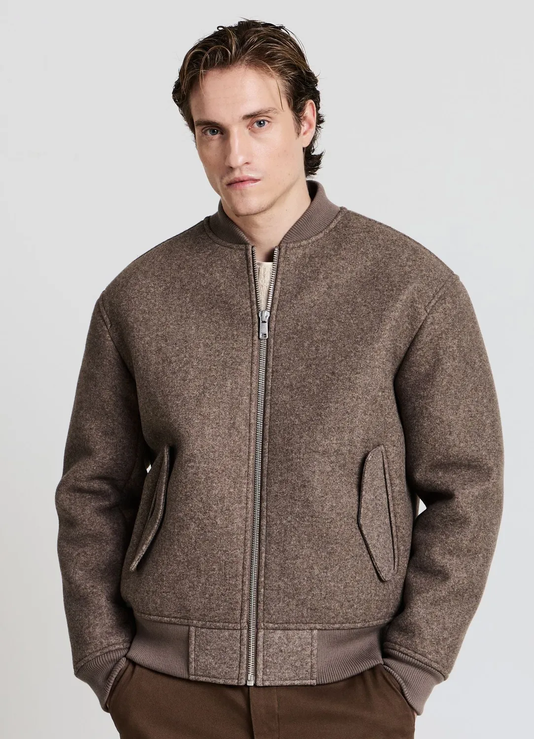 Calliope bomber effet fourrure matelassé homme zippé