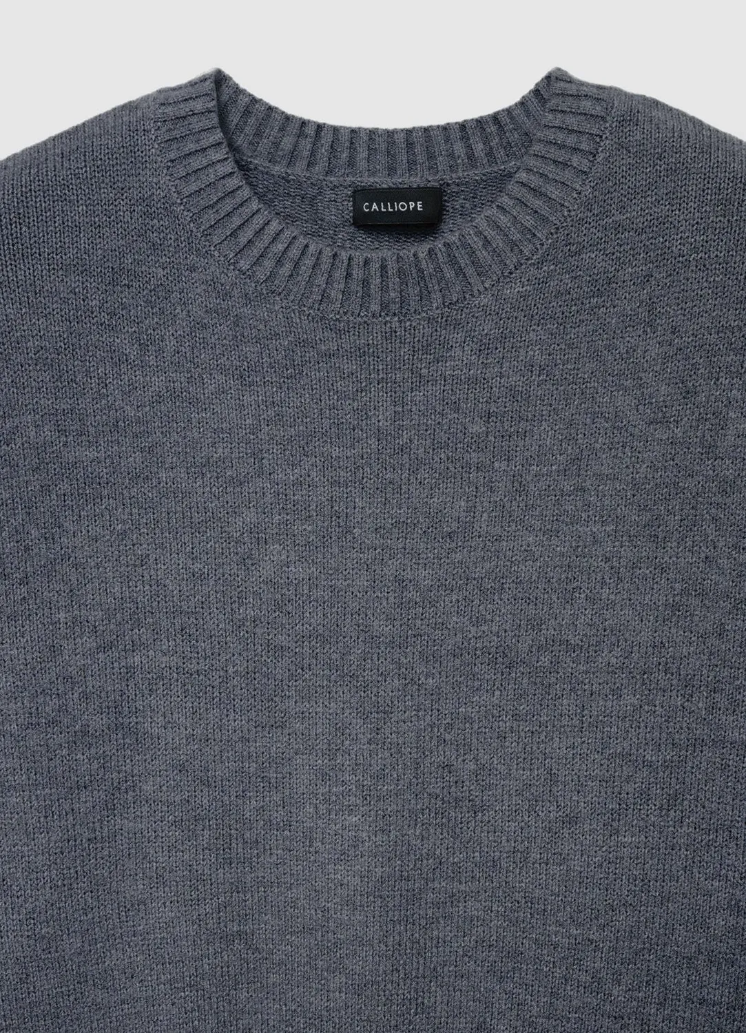 Calliope pull col rond uni femme épaule tombante