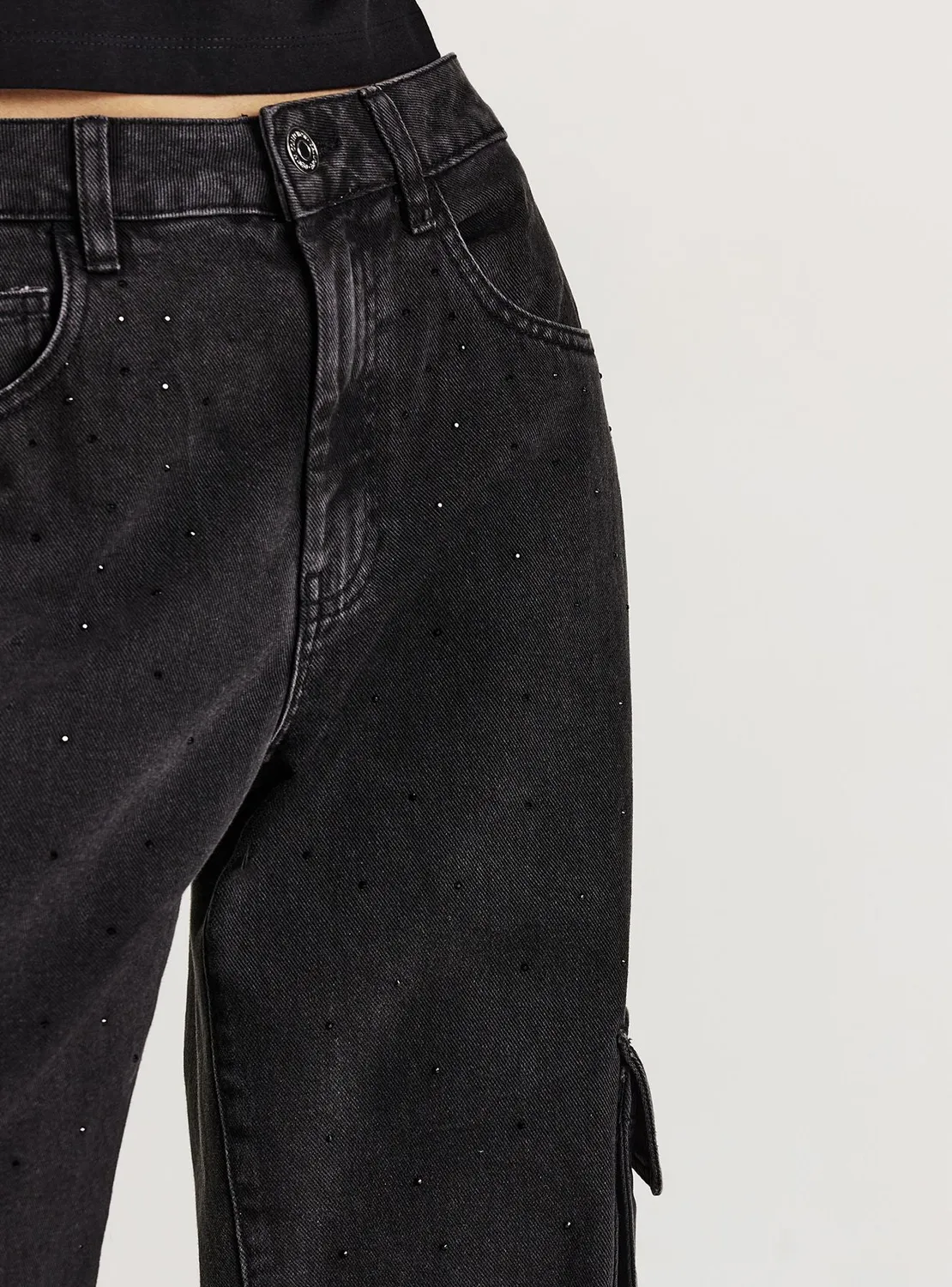 Calliope jean cargo strass femme regular