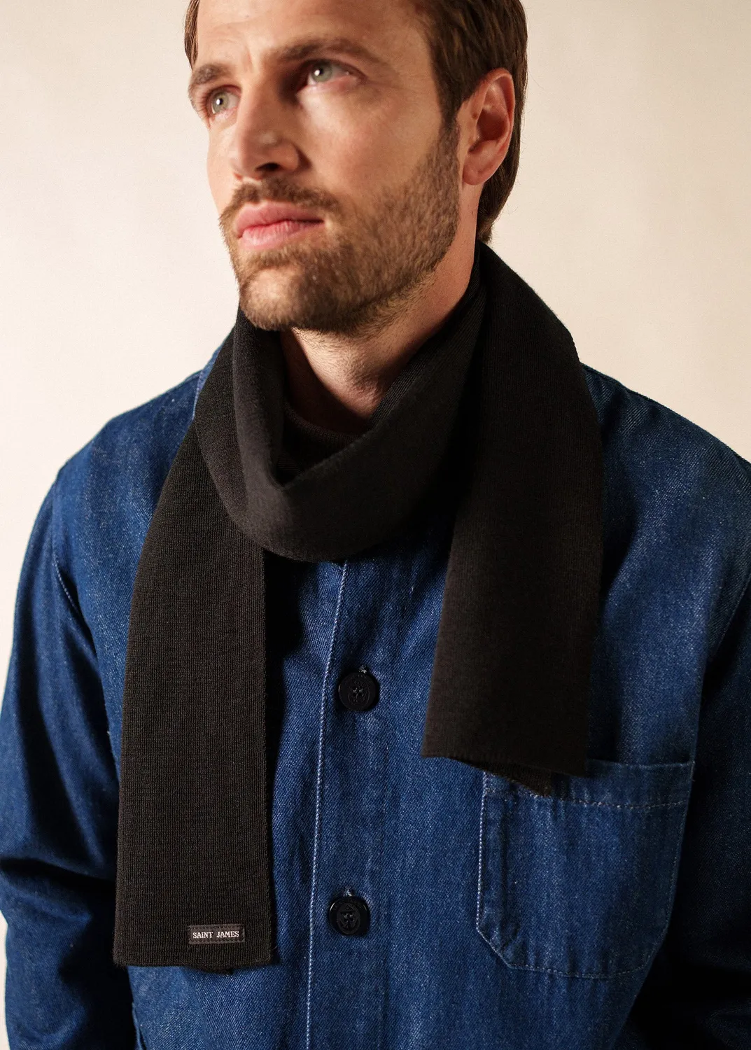 Saint James Scarf écharpe laine noir adulte