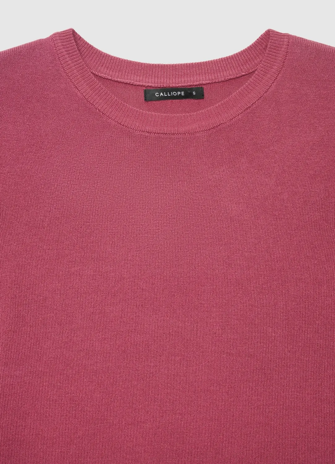 Calliope pull col rond femme uni manches longues côtelé