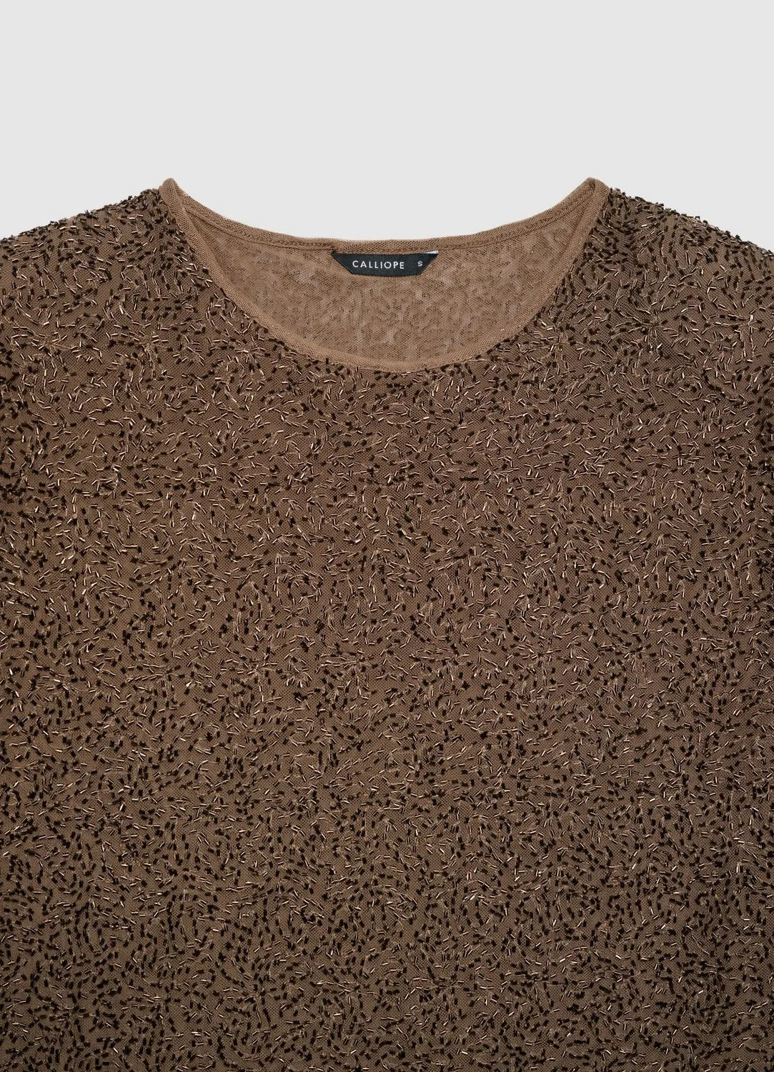 Calliope t-shirt brillant femme applications col rond