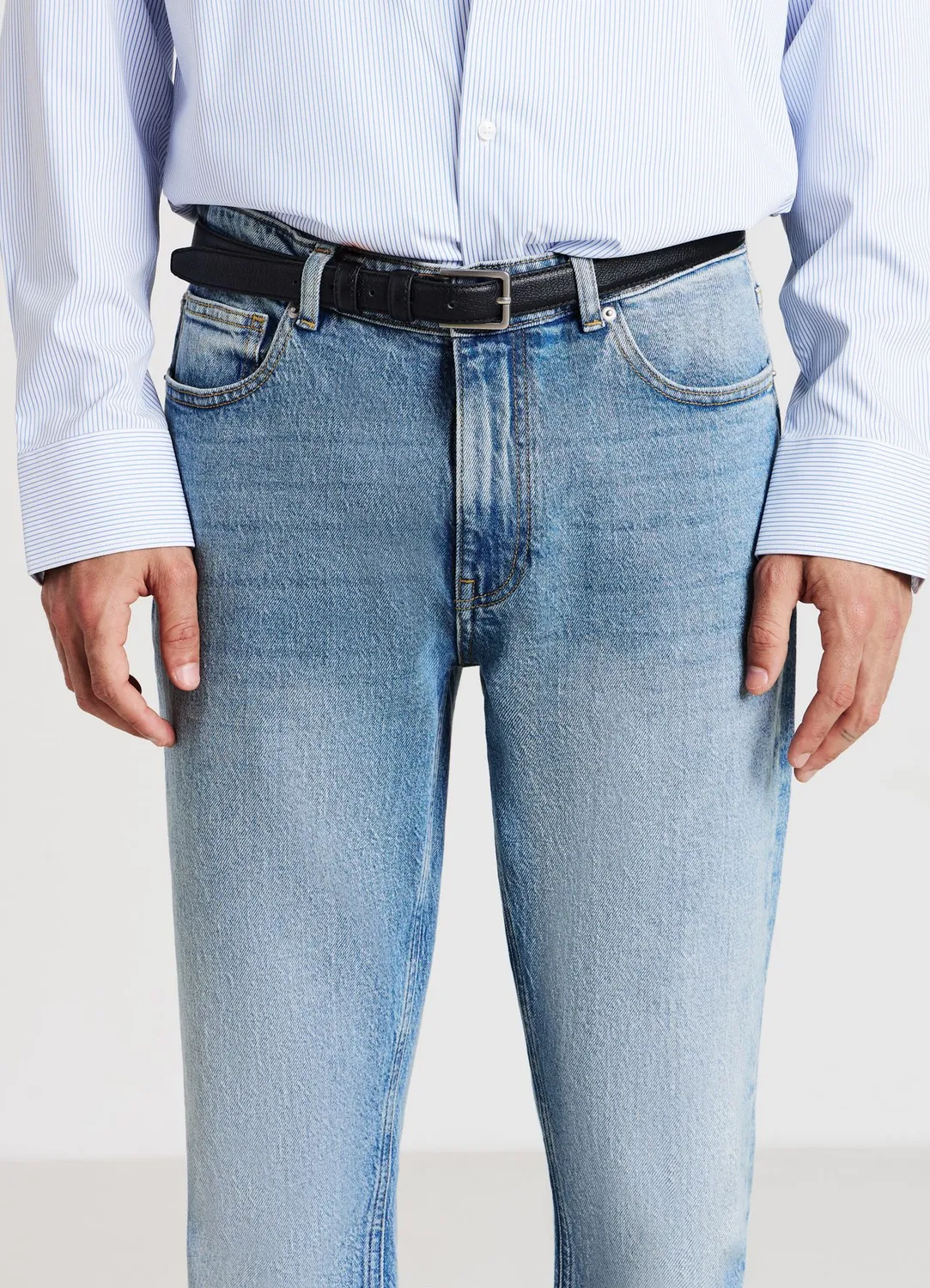 Calliope jean slim homme effet délavé 5 poches