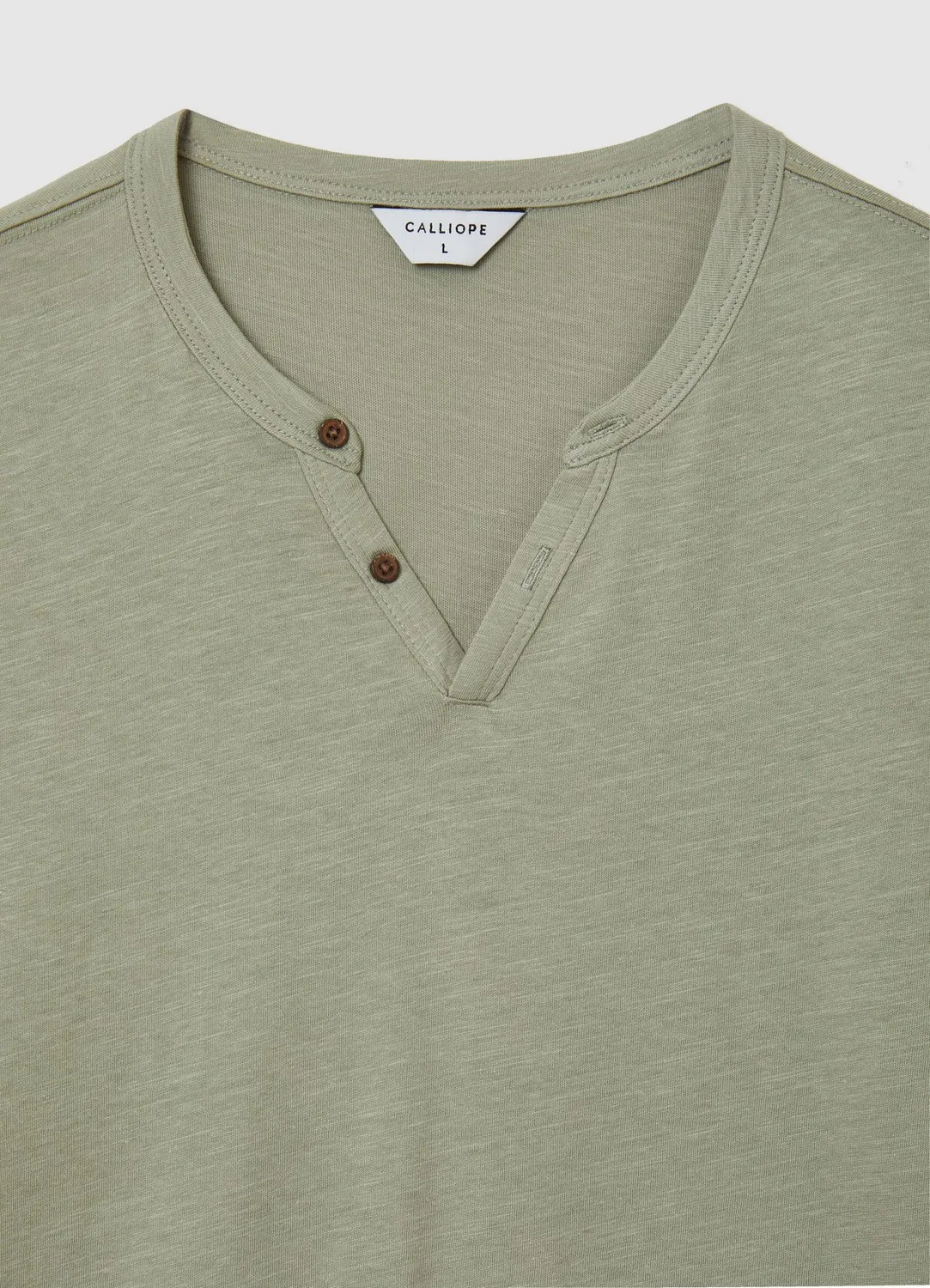 Calliope t-shirt henley homme coton manches courtes