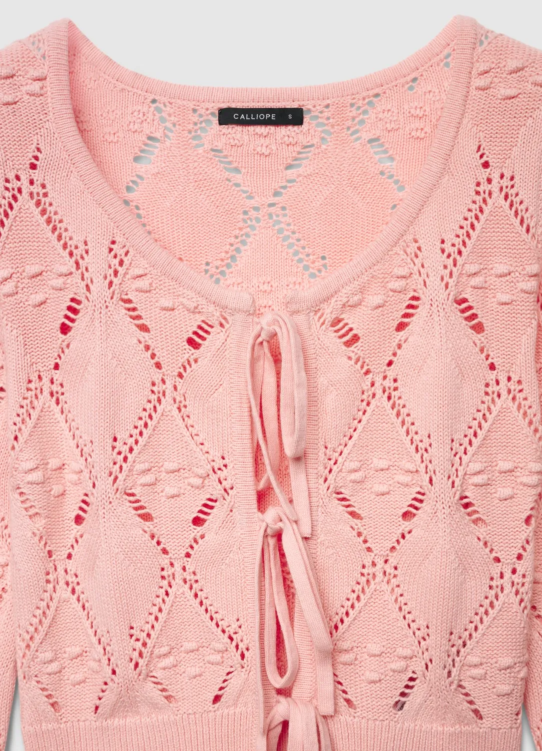 Calliope cardigan ajouré à nœuds femme taille S crop
