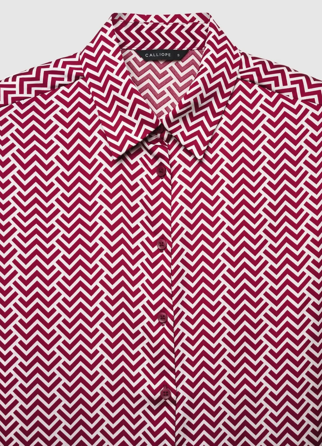 Calliope Chemise chevron satinée col classique