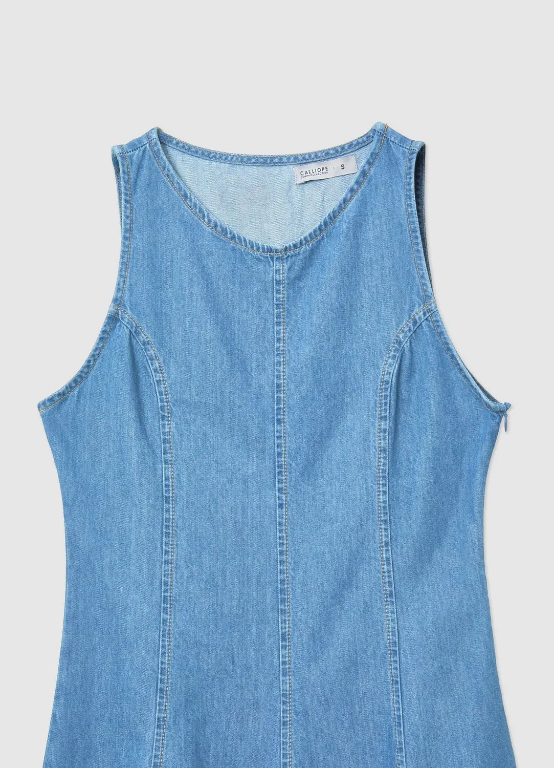 Calliope robe denim femme sans manches mini