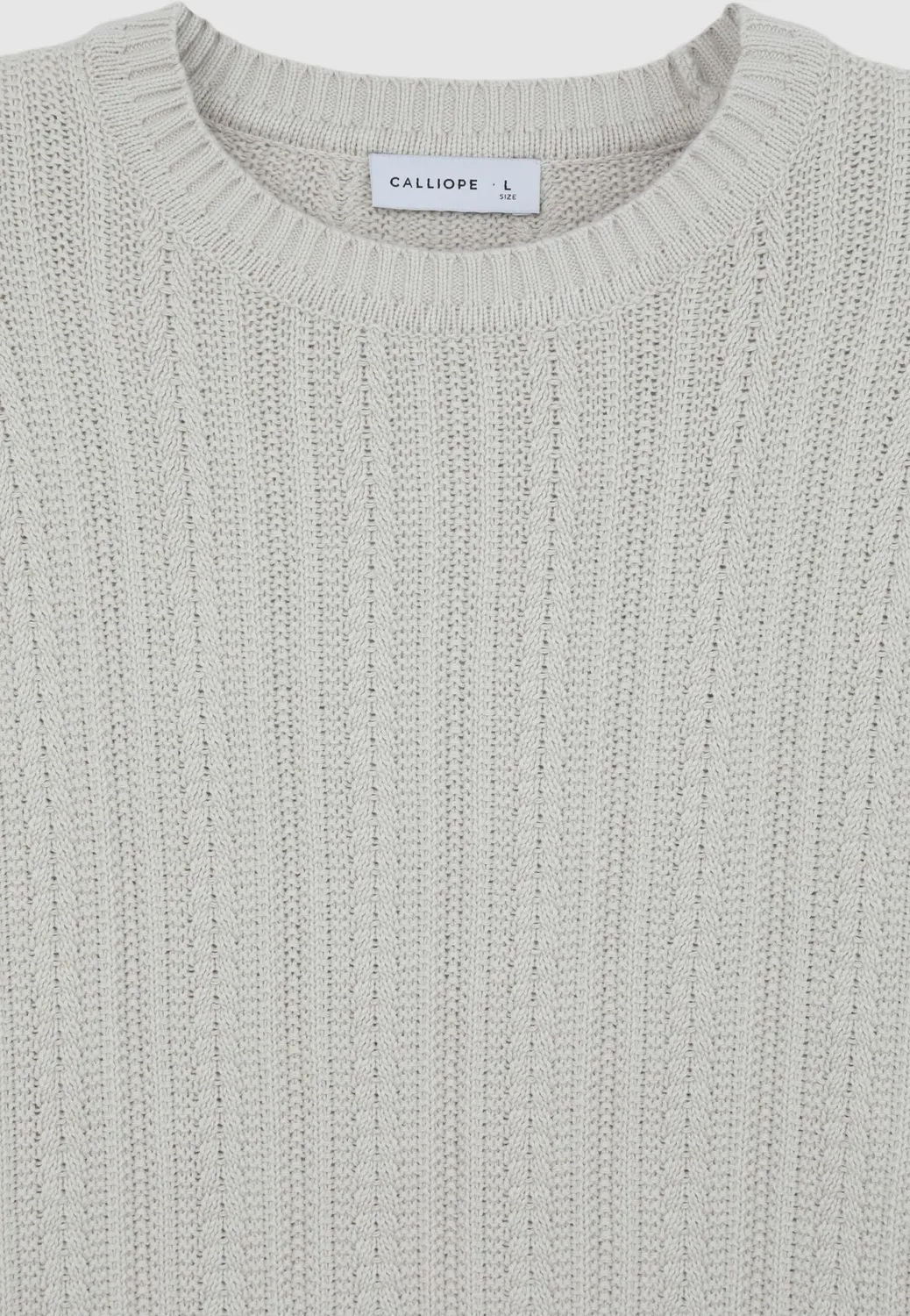 Calliope pull torsades col rond homme manches longues