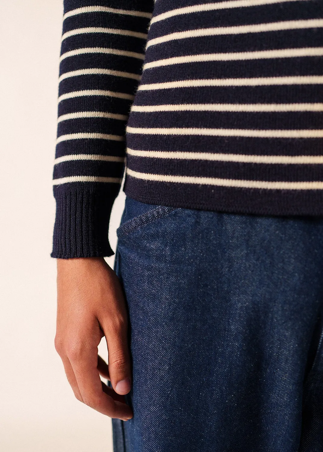 Saint James Matelot pull marin marine écru rayé