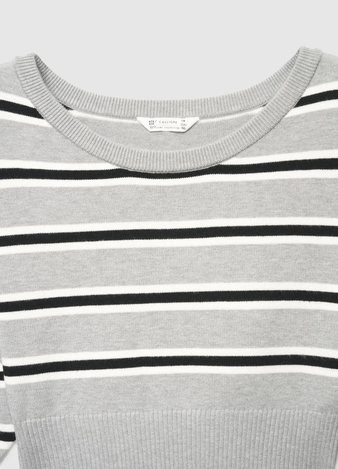 Calliope pull rayé fille col rond manches longues