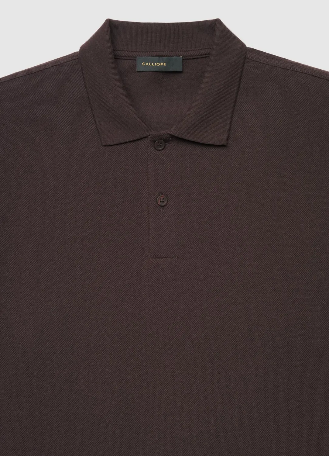 Calliope polo coton piqué homme manches longues uni