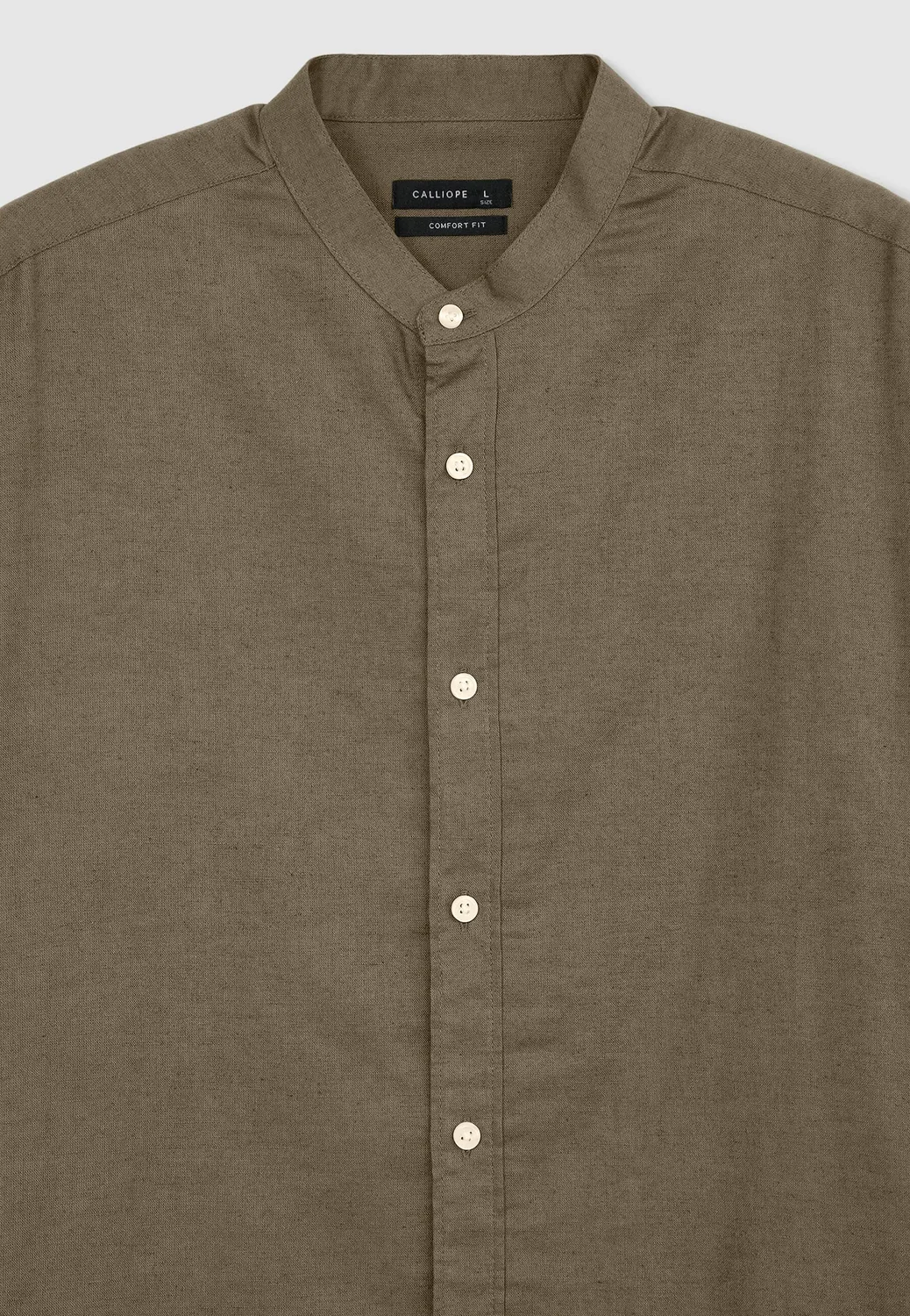 Calliope chemise col mao homme lin coupe regular