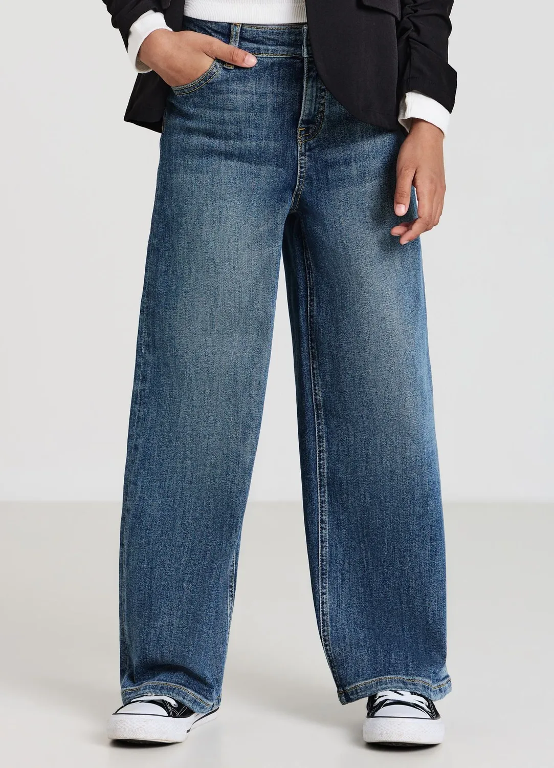 Calliope jean wide leg fille 5 poches denim